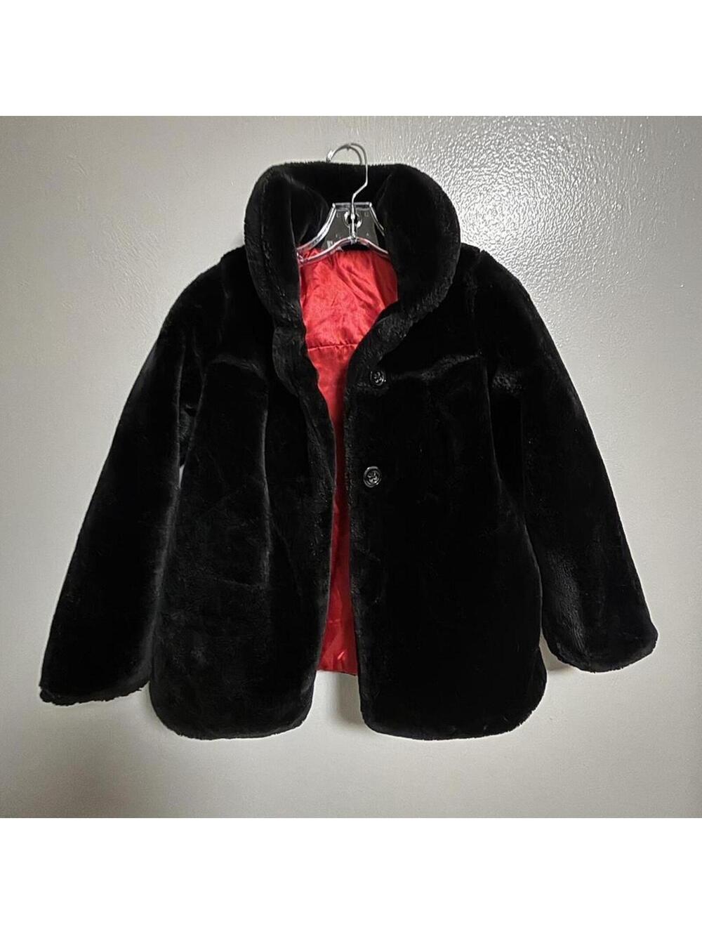 Oshkosh B’gosh black faux fur coat